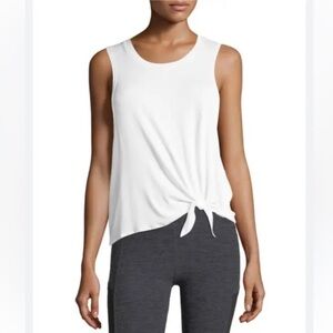 Forever 21 White Loose Fit Athletic Side Tie Knit Tank Top NWT